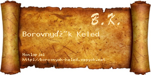 Borovnyák Keled névjegykártya